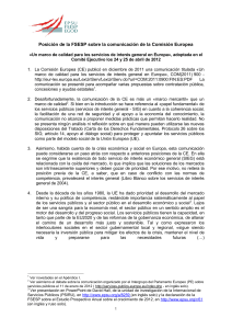 EPSU position on the EC Communication