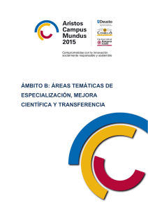 ámbito b: áreas temáticas de especialización, mejora científica y