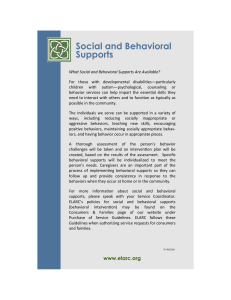 Social and Behavioral Supports