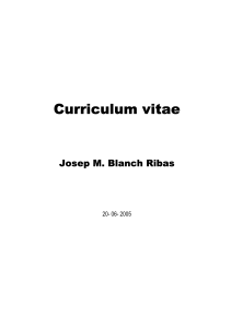 Curriculum vitae - Josep M Blanch Ribas
