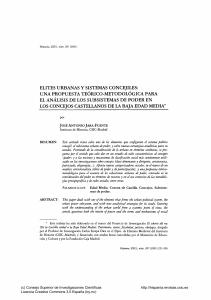 Elites urbanas y sistemas concejiles: una - Hispania