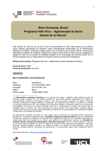 Belo Horizonte, Brasil Programa Villa Viva – Aglomerado da Serra