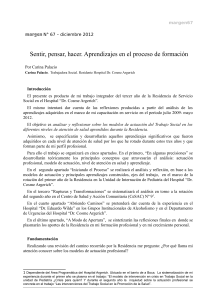 Sentir, pensar, hacer. Aprendizajes en el proceso de formación