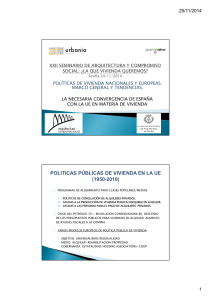 Javier Burón: Políticas Públicas de Vivienda en España