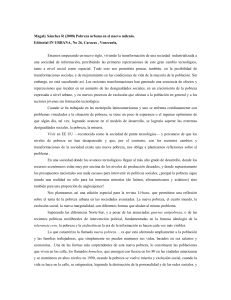 Magaly Sánchez R (2000) Pobreza urbana en el nuevo milenio