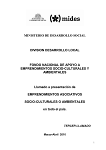 Bases del llamado - Ministerio de Desarrollo Social