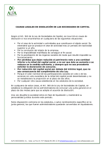 CAUSAS LEGALES DE DISOLUCIÓN DE LAS SOCIEDADES