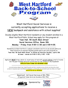 West Hartford Social Services is currently accepting applications to