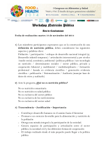 Workshop Nutrición Pública - Revista Española de Nutrición