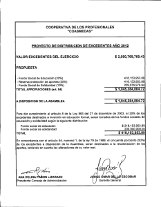 PROYECTO DE DISTRIBUCION DE EXCEDENTES 2