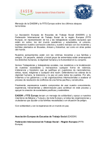 Mensaje de la EASSW y la FITS Europa sobre los &uacute;ltimos ataques