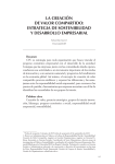 la creación de valor compartido: estrategia de sostenibilidad y