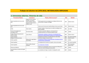 3. Entrevistas abiertas. Historias de vida