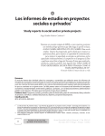 Los informes de estudio en proyectos sociales o privados*