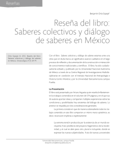 Reseña del libro: Saberes colectivos y diálogo de saberes en México