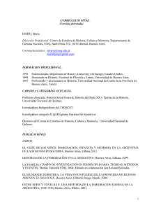 curriculum vitae - CEHCMe - Universidad Nacional de Quilmes