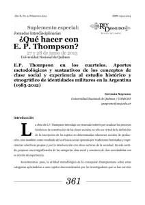 Soprano: EP Thompson en los cuarteles. Aportes