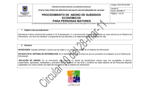 Abono de subsidios econ&oacute;micos para personas mayores