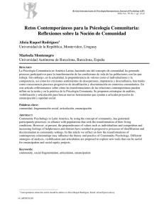 Retos Contemporáneos para la Psicología Comunitaria