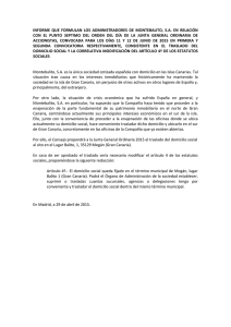 Informe traslado domicilio social.