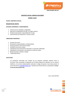 REQUISITOS DEL PUESTO: ESTUDIOS, EXPERIENCIA Y
