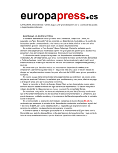 CATALUNYA.-Dependencia.- Cleries augura una "gran decepción