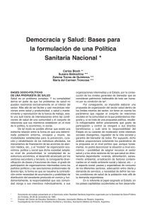 Democracia y Salud: Bases para la formulación de una Política