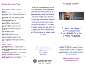 El camino para llegar a un Pronunciamiento Social de la ELCA