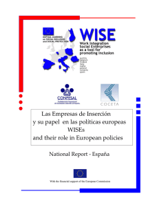 Las Empresas de Inserción y su papel en las políticas europeas