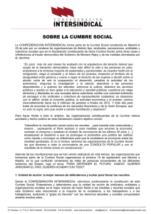 sobre la cumbre social - Confederación Intersindical