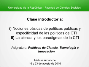 Clase introductoria: i) Nociones básicas de políticas públicas y