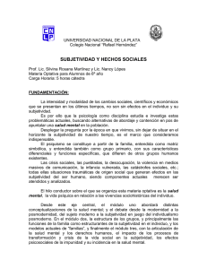 subjetividad y hechos sociales - Colegio Nacional "Rafael Hernández"