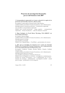 Proyectos de investigación financiados por la UAP (2007)