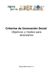 Criterios de Innovación Social Ob etivos y medios para alcanzarlos