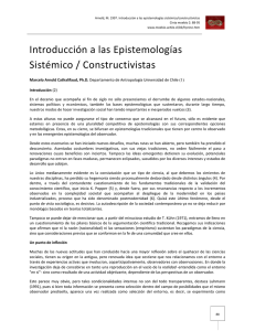 Introducción a las Epistemologías Sistémico/Constructivistas