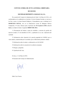 convocatoria de junta general ordinaria de socios sociedad