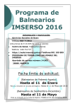 Programa de Balnearios IMSERSO 2016