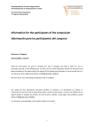 Information for the participants of the symposium Información para