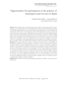 Opportunities for participation in the policies of municipal social