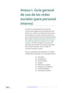 Anexo I. Guía general de uso de las redes sociales (para personal