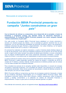 Fundación BBVA Provincial presenta su campaña “Juntos