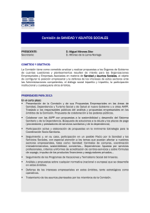 Comisi&oacute;n de Comisi&oacute;n de SANIDAD Y ASUNTOS