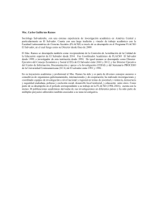 Msc. Carlos Guillermo Ramos Sociólogo Salvadoreño, con una
