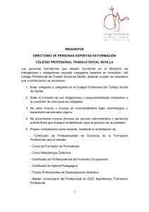 REQUISITOS DIRECTORIO DE PERSONAS EXPERTAS EN