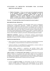 ACTUACIONES Y/O PROYECTOS NECESARIOS PARA