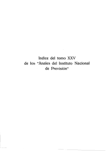 Indice del tomo XXV de lo5 "Anales del Instituto Nacional de