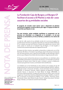 La Fundación Caja de Burgos y el Burgos CF facilitan el acceso a El