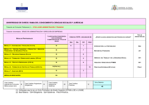 Tablas de Reconocimientos de Créditos CFGS en el Grado de ADE