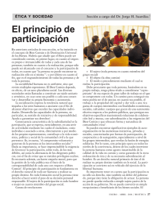 El principio de participación - Centro de Bioética "Juan Pablo II".