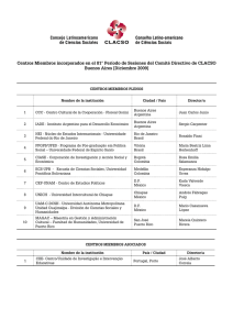 Centros Miembros incorporados en el 81° Período de